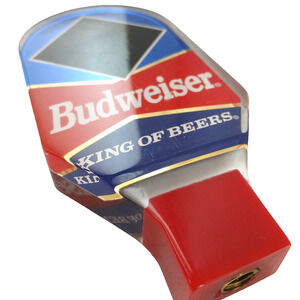 Budweiser King of Beers Tap Handle Red Acrylic Beer Tap Bar Decor Collectible